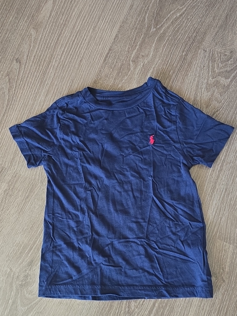Ralph Lauren Navy Kids Short-Sleeve Tee with Red Pony Emblem